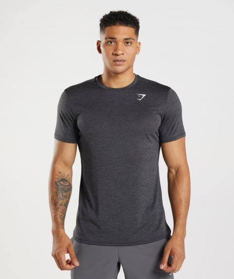 Men's Gymshark Arrival Marl T-Shirts Black | CA 60D51N